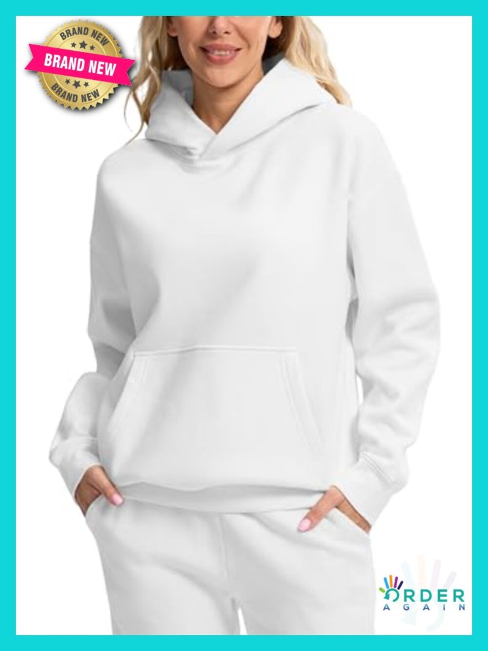 Oversized Fleece Hoodie with Kangaroo Pocket Pullover Women